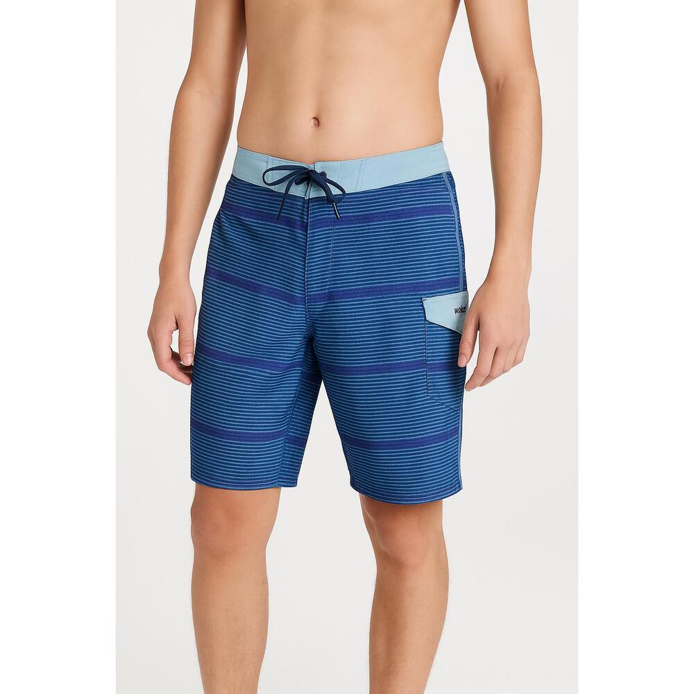 Hurley Blue Striped Drawstring Waist Hurley‎ Logo Boardshorts Shorts Size 12/26